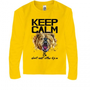 Детская футболка с длинным рукавом с медведем Keep calm & dont e