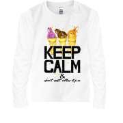 Детская футболка с длинным рукавом с зайчиками Keep calm & dont 
