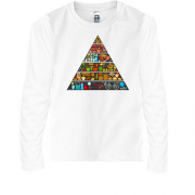 Детская футболка с длинным рукавом с пирамидой здорового образа 