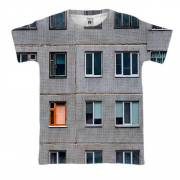 3D футболка с фасадом здания