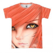 3D футболка с аниме девушкой с оранжевыми волосами