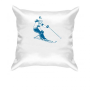 Подушка с  девушкой лыжником