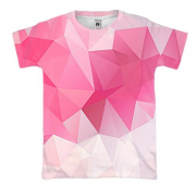 3D футболка с розовыми полигонами