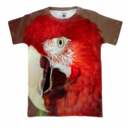 3D футболка с красным попугаем