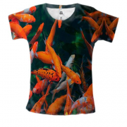 Женская 3D футболка с рыбками в аквариуме
