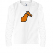 Детская футболка с длинным рукавом с минималистичной лошадью