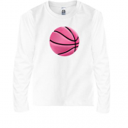 Детская футболка с длинным рукавом с розовым баскетбольным мячом