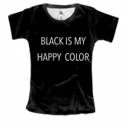 Женская 3D футболка Black is my happy color