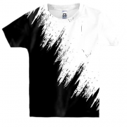Детская 3D футболка с черно-белой краской