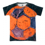 3D футболка з дворовим футбольним м'ячем