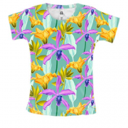 Жіноча 3D футболка з жовтими квітами