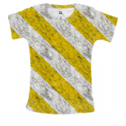 Женская 3D футболка с желто-белыми полосами