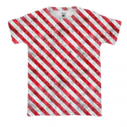 3D футболка с красно-белыми полосами