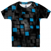 Дитяча 3D футболка з чорно-синіми кубами