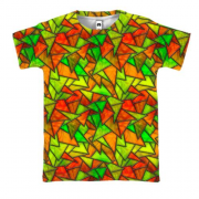3D футболка с треугольным желтым витражом