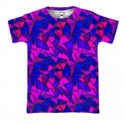 3D футболка с треугольным фиолетовым витражом