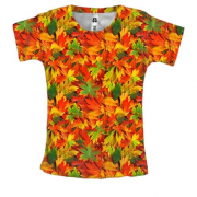 Женская 3D футболка с осенними листьями