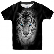 Дитяча 3D футболка з білим тигром