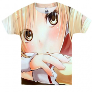 Детская 3D футболка с Аниме грустной девушкой