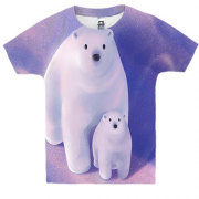 Детская 3D футболка с белыми медведями
