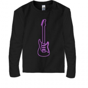 Детская футболка с длинным рукавом с неоновой гитарой