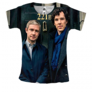 Женская 3D футболка с Шерлоком Холмсом и Доктором Ватсоном