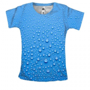 Женская 3D футболка с каплями воды