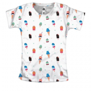 Женская 3D футболка с мороженым