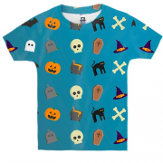 Детская 3D футболка Halloween pattern attributes