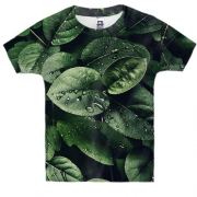 Дитяча 3D футболка Green leaves pattern 2