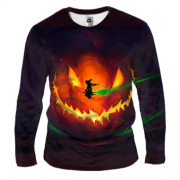 Мужской 3D лонгслив Halloween pumpkin and witch