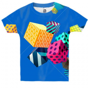 Дитяча 3D футболка Cubes abstraction