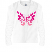 Детская футболка с длинным рукавом cо стаей бабочек