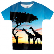 Детская 3D футболка Safari sunset