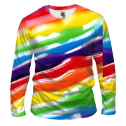 Мужской 3D лонгслив Rainbow stripes