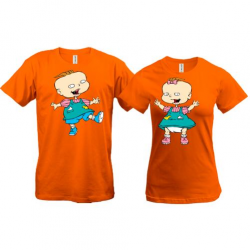 Парные футболки с близняшками из мультфильма " Ох уж эти детки "