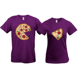 Парные футболки с кусочками пиццы