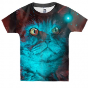 Детская 3D футболка Кот с подсветкой