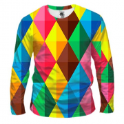 Мужской 3D лонгслив Multicolored rhombuses