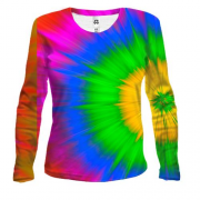 Женский 3D лонгслив Rainbow stains