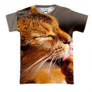 3D футболка Кот в лучах солнца
