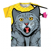 3D футболка Cat Wow Pop Art