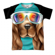 3D футболка Собака в лижній масці