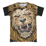 3D футболка с львом и оскалом