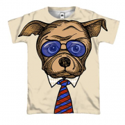 3D футболка с собакой в галстуке