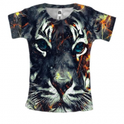Женская 3D футболка с эпическим тигром