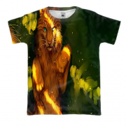 3D футболка с львицей