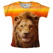 Жіноча 3D футболка Льв на заході сонця (2)