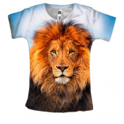 Женская 3D футболка со львом