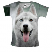 Женская 3D футболка Пес-волк